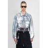 foiled cropped denim jacket