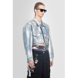 foiled cropped denim jacket