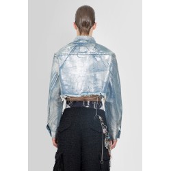 foiled cropped denim jacket