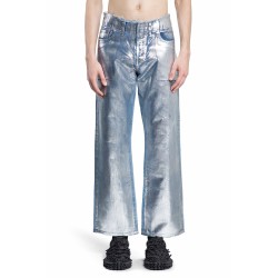 foil denim pants