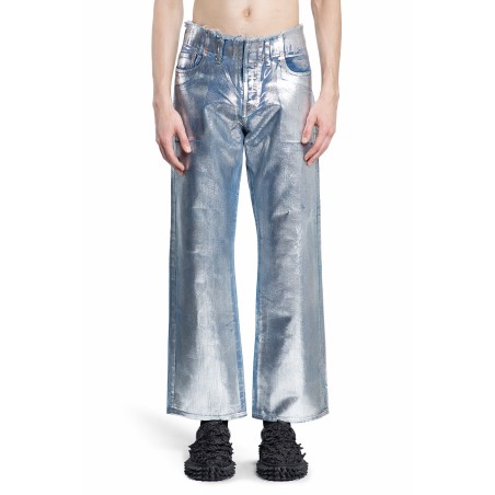 foil denim pants