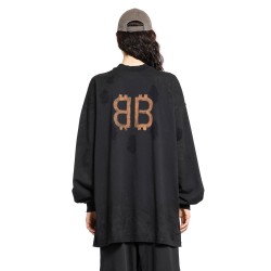 paris moon double front oversize long sleeve t-shirt in vintage jersey