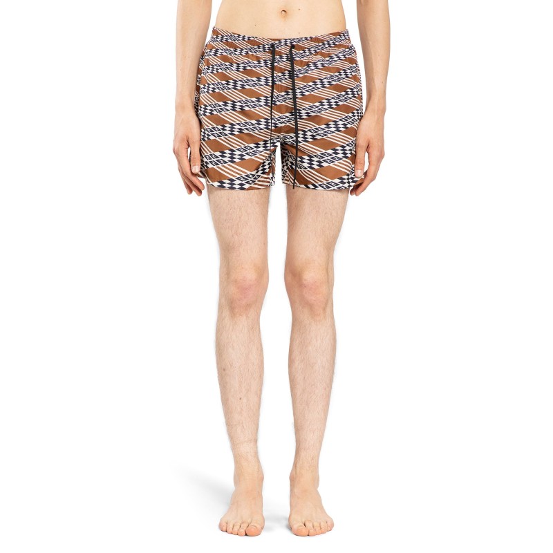 geometric ff nylon swim shorts