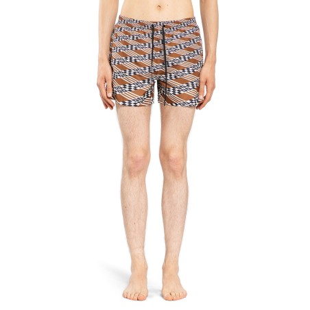 geometric ff nylon swim shorts