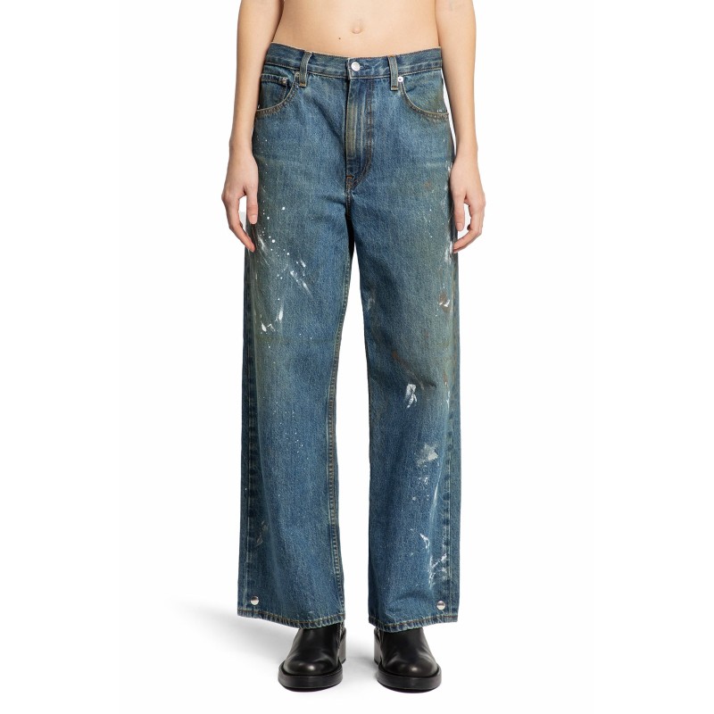 wide leg painted jeans