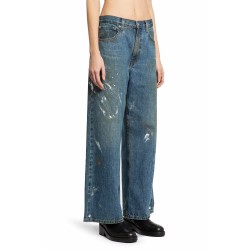 wide leg painted jeans