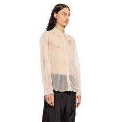 sheer classic fit shirt with turbo embroidery