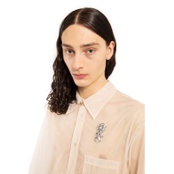 sheer classic fit shirt with turbo embroidery