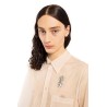 sheer classic fit shirt with turbo embroidery