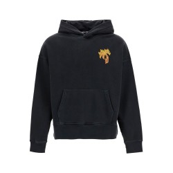 'burning palm oversized hoodie with hood'