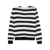 Embossed-button striped jumper