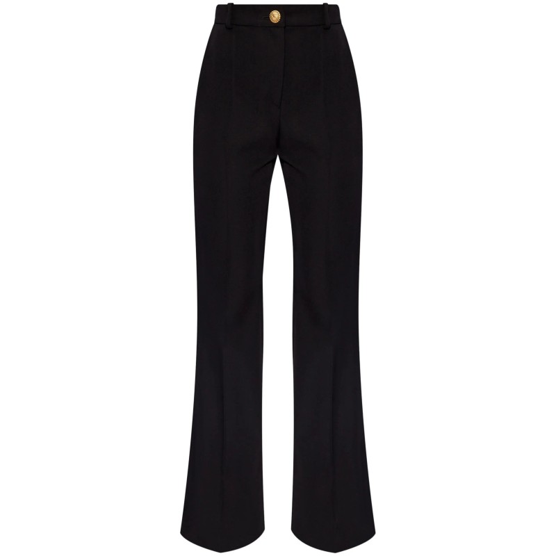 Flared virgin-wool trousers