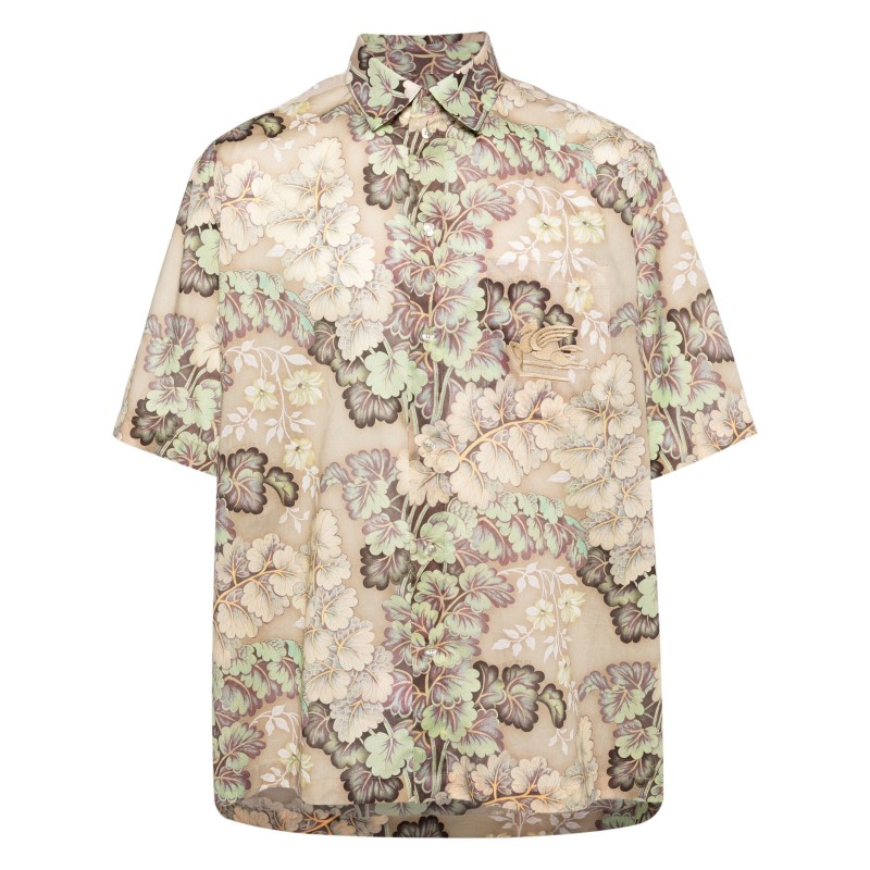 Floral-motif shirt