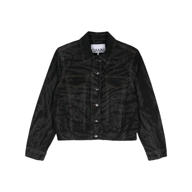 Lazer denim bomber jacket