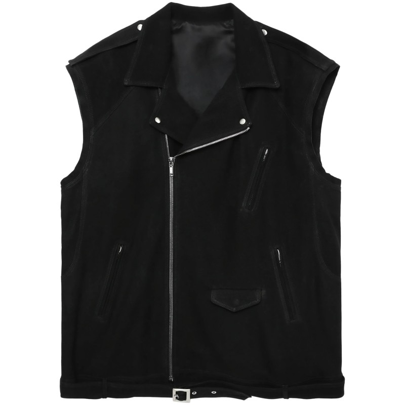 Leather biker vest