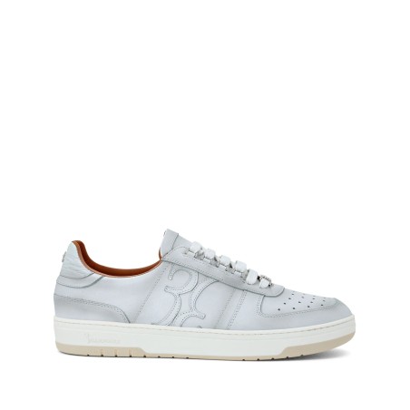 Logo-patch leather sneakers