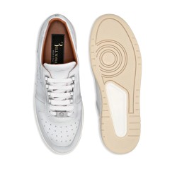 Logo-patch leather sneakers