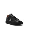 Logo-patch leather sneakers