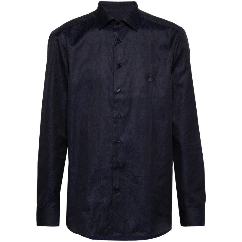 Paisley-jacquard cotton shirt