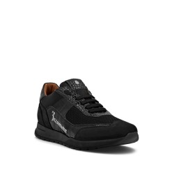 Panelled leather sneakers