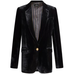 Velvet single-breasted blazer