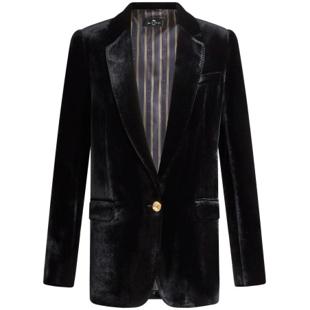 Velvet single-breasted blazer