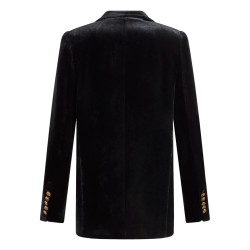 Velvet single-breasted blazer