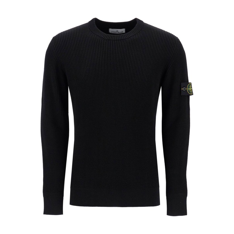 ribbed wool crewneck sweater