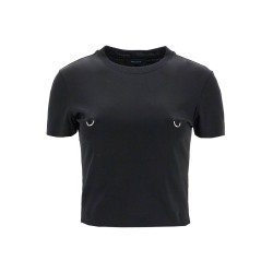 cropped t-shirt with piercing