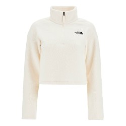 sherpa fleece cropped sweatshirt in