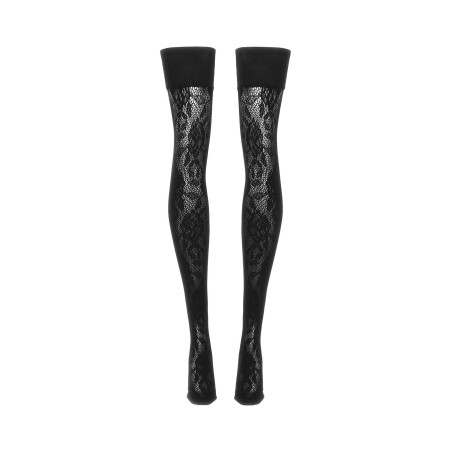 lace thigh-high stockings with