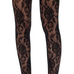 lace thigh-high stockings with