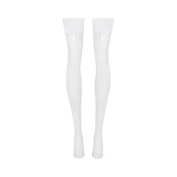 lace thigh-high stockings with