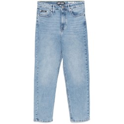 Straight-leg faded jeans