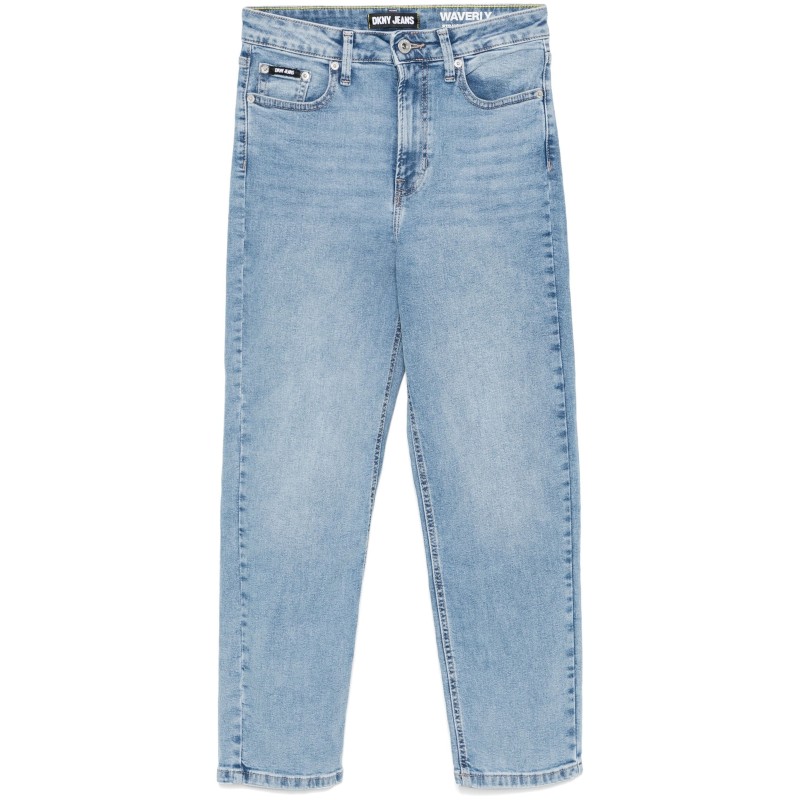 Straight-leg faded jeans