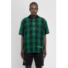 plaid hooded short sleeve shirt