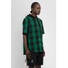 plaid hooded short sleeve shirt