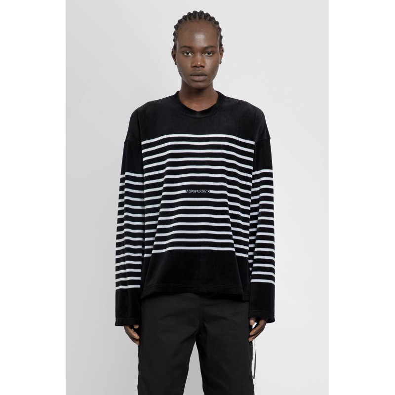 striped velour long sleeve t-shirt