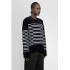 striped velour long sleeve t-shirt