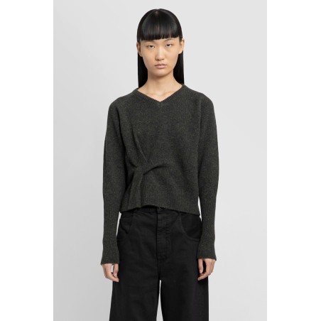 m.y. cropped v-neck origami knit