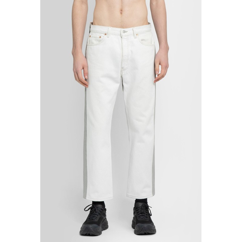 bicolor denim trousers