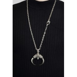 skull alien horn necklace