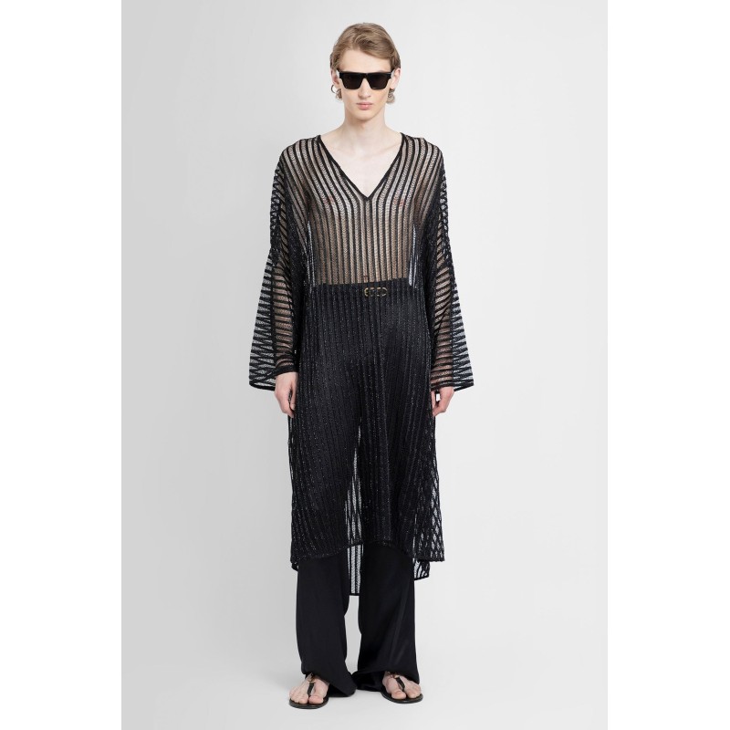 llng kaftan shirt in striped mesh