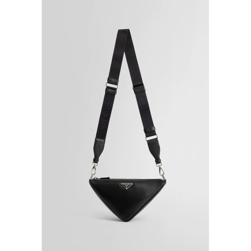 triangle leather shoulder bag