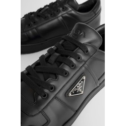 black downtown leather sneakers