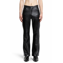 leather flare trousers