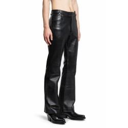 leather flare trousers