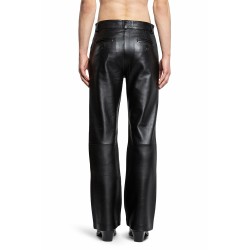 leather flare trousers