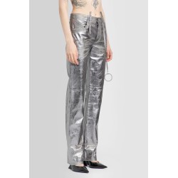 destroyed mirror leather long pants