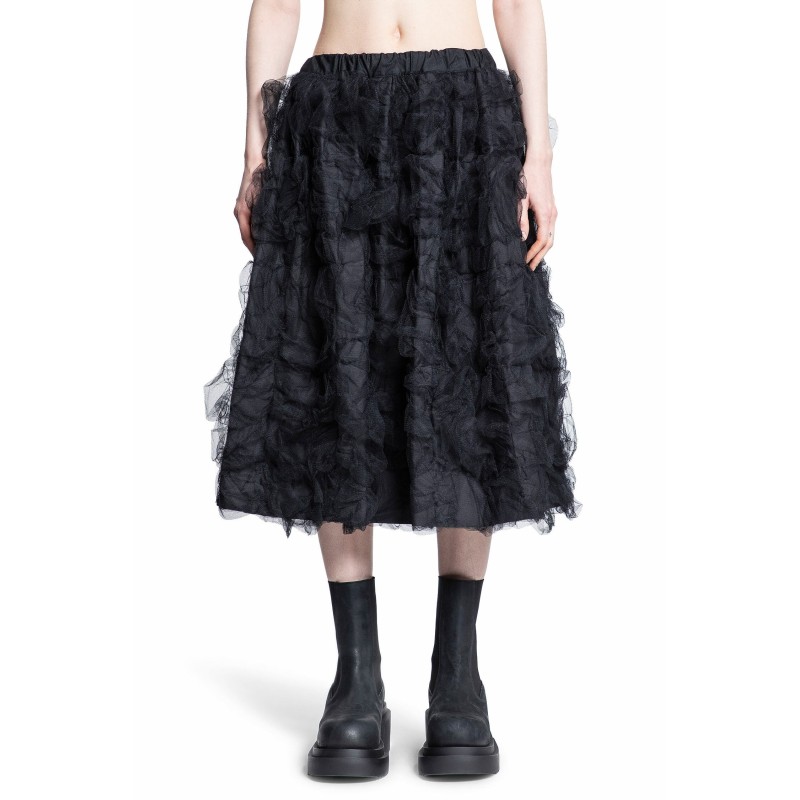 gathered ruffled tulle skirt